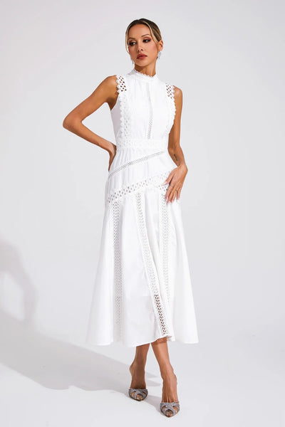 Anouk | Flowy Midi Wedding Guest Dress for Garden Celebrations