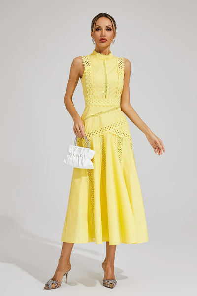 Anouk | Flowy Midi Wedding Guest Dress for Garden Celebrations