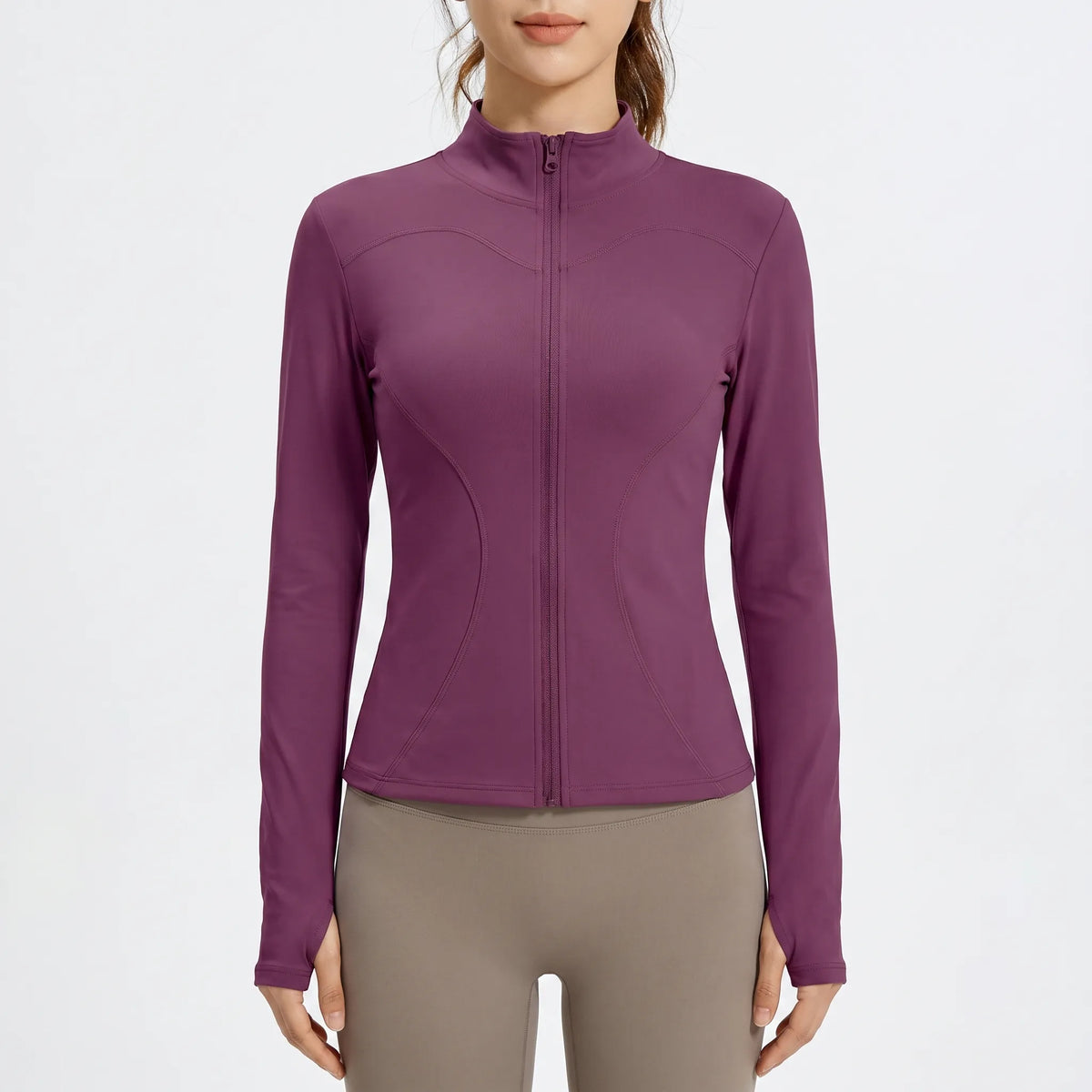 Women's Fitted Sport Jacket - Zip Up Long Sleeve