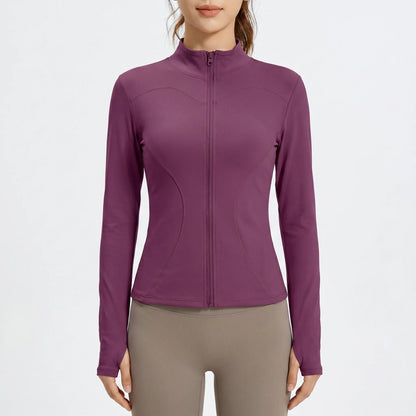 Women's Fitted Sport Jacket - Zip Up Long Sleeve