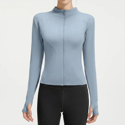 Women's Fitted Sport Jacket - Zip Up Long Sleeve