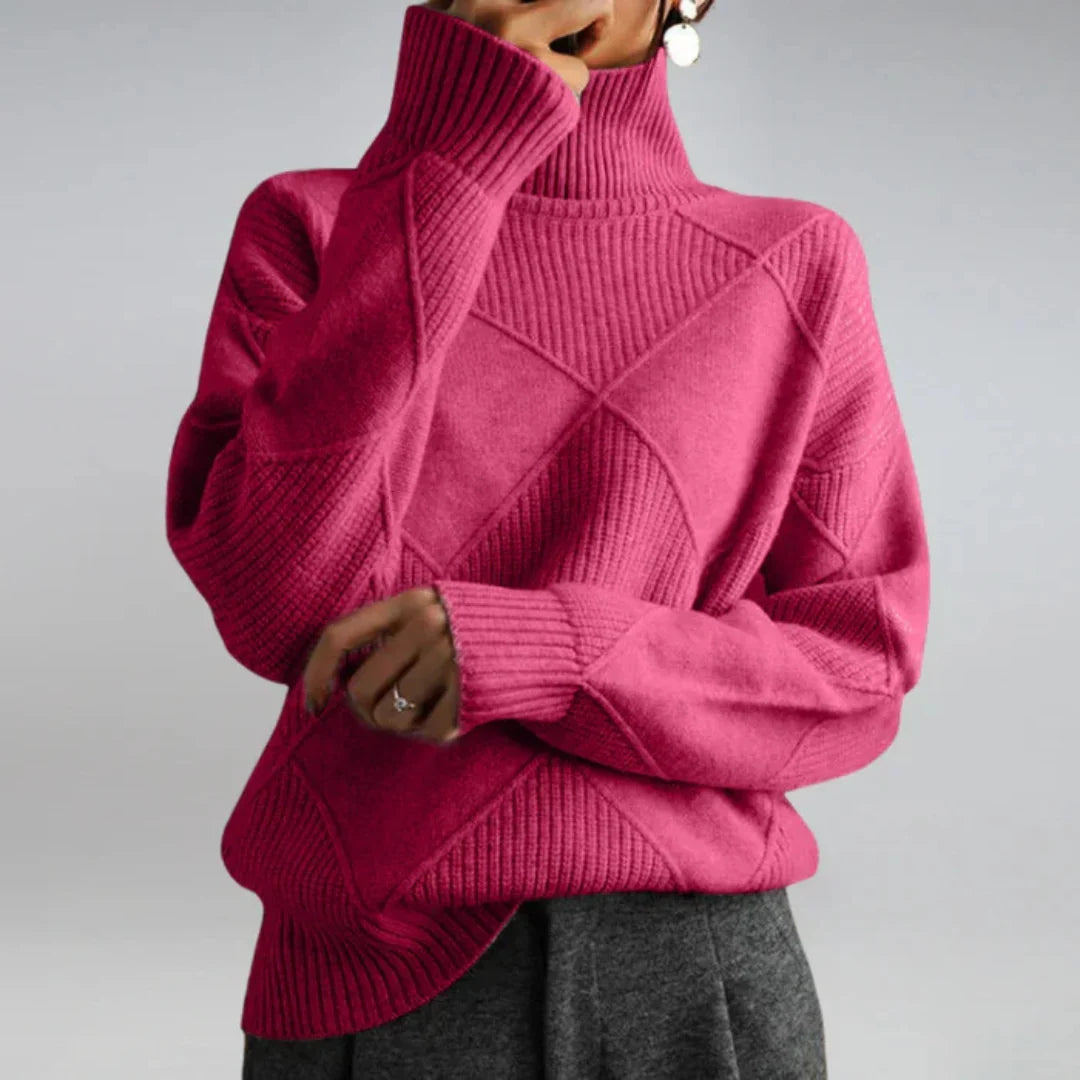 Women's Cashmere Blend Turtleneck Sweater – Long Sleeve