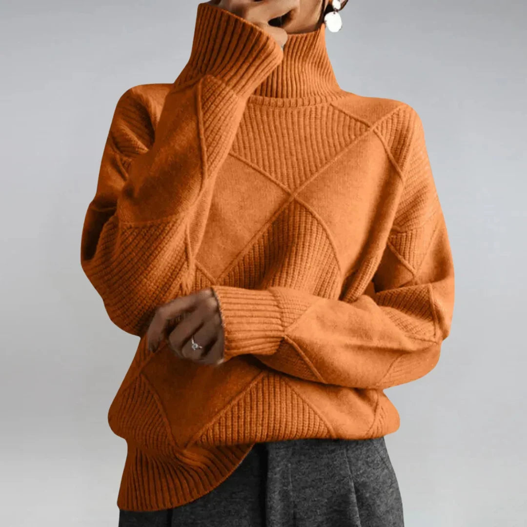 Women's Cashmere Blend Turtleneck Sweater – Long Sleeve