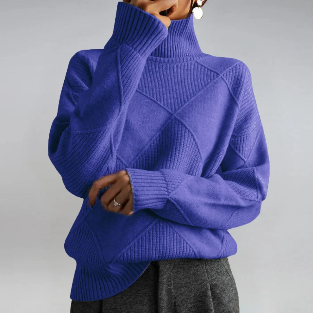 Women's Cashmere Blend Turtleneck Sweater – Long Sleeve