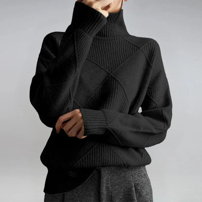 Women's Cashmere Blend Turtleneck Sweater – Long Sleeve