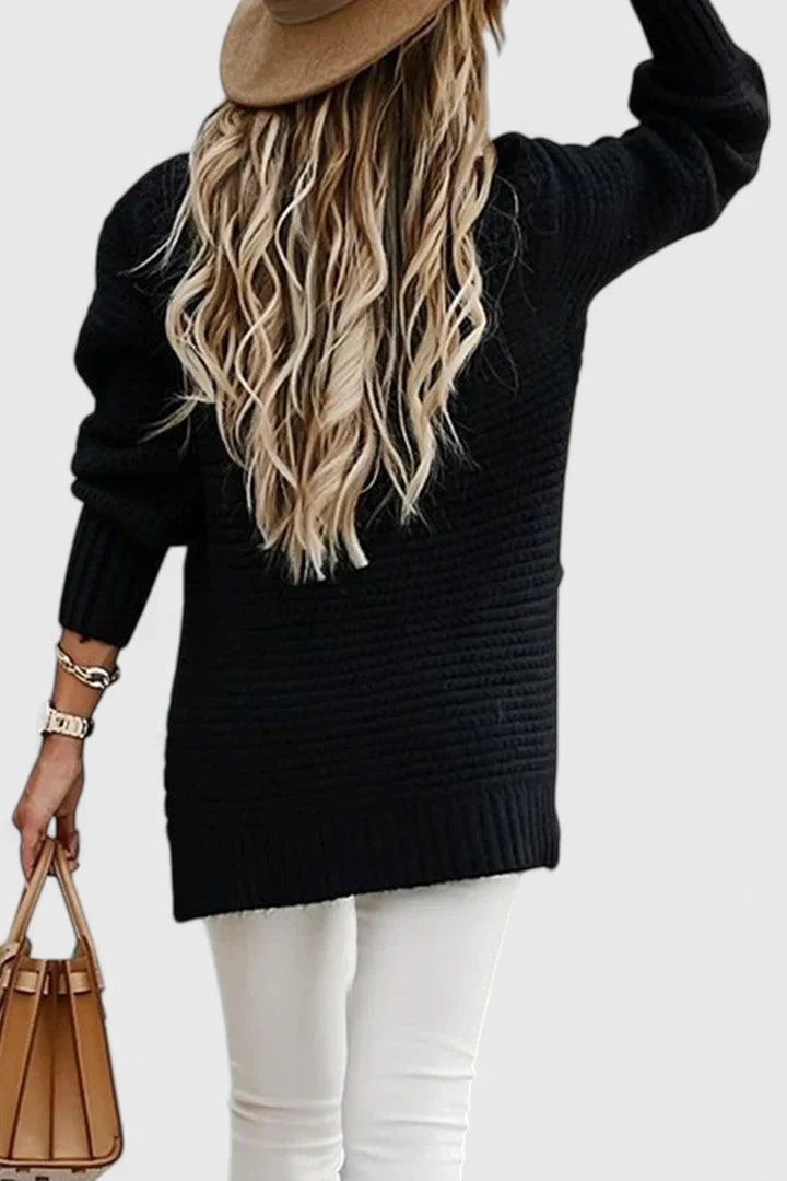 Women's Loose Fit Sweater – Crewneck Long Sleeve