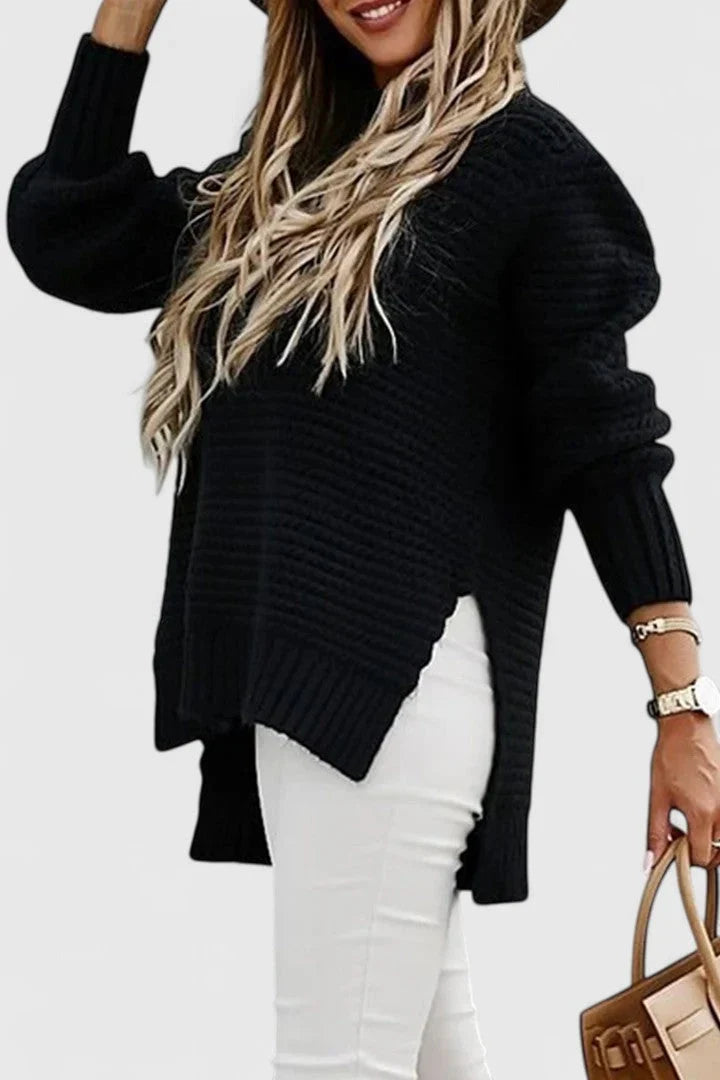 Women's Loose Fit Sweater – Crewneck Long Sleeve