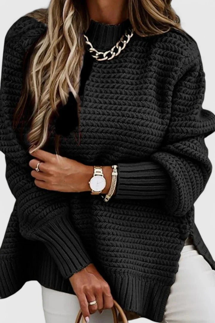 Women's Loose Fit Sweater – Crewneck Long Sleeve