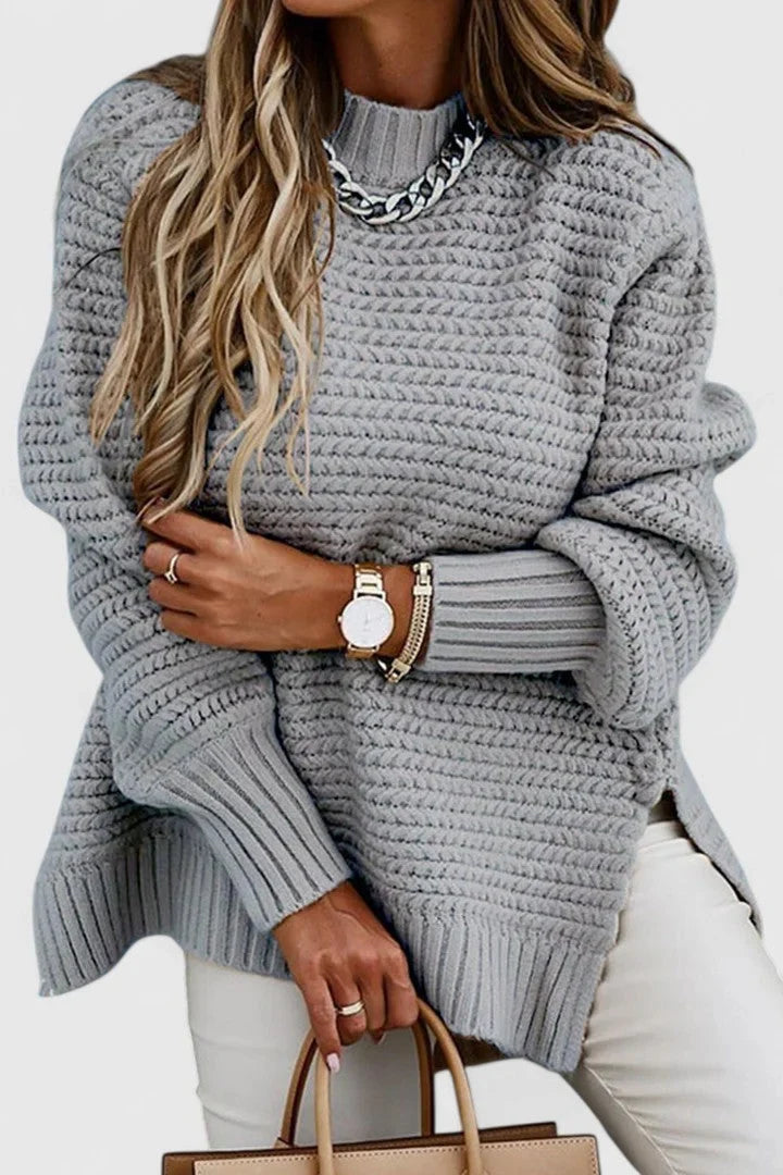 Women's Loose Fit Sweater – Crewneck Long Sleeve