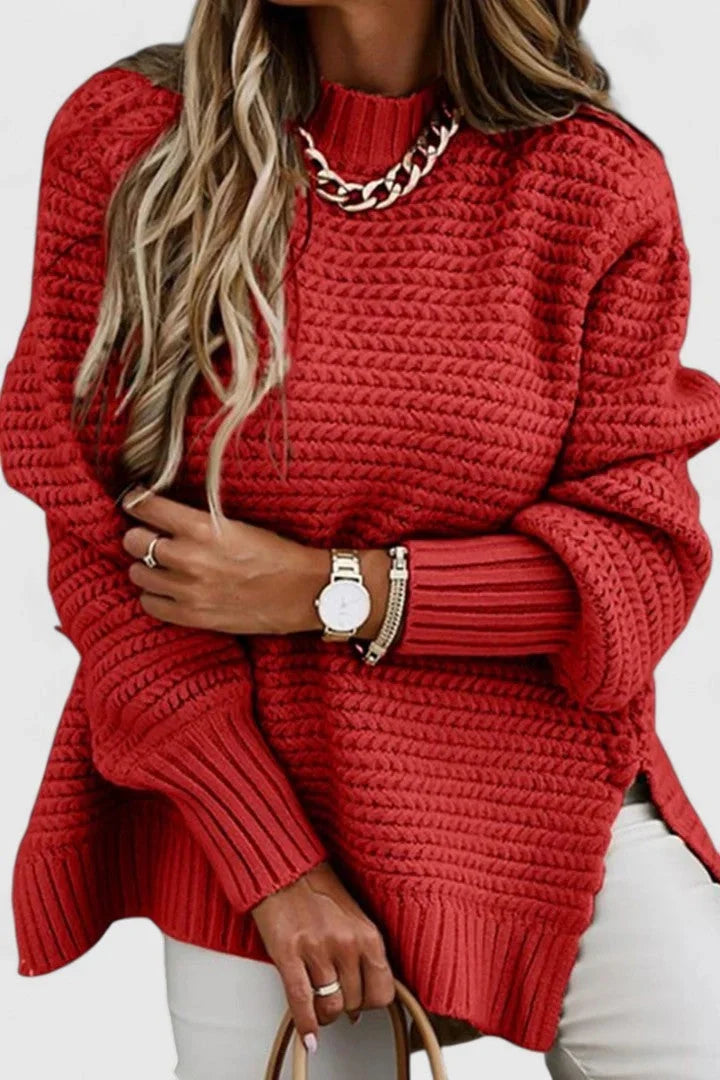 Women's Loose Fit Sweater – Crewneck Long Sleeve