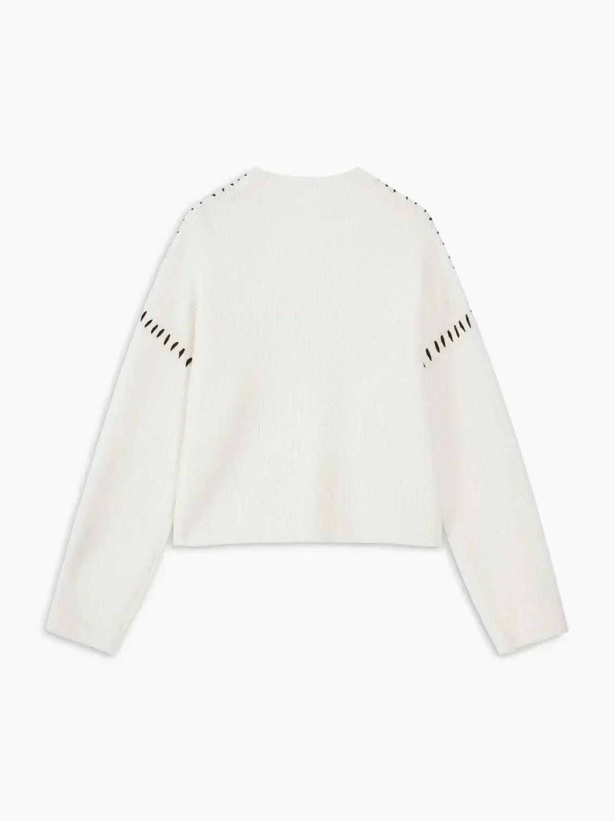 Women's Oversized Mock Neck Sweater – Whipstitch Detail