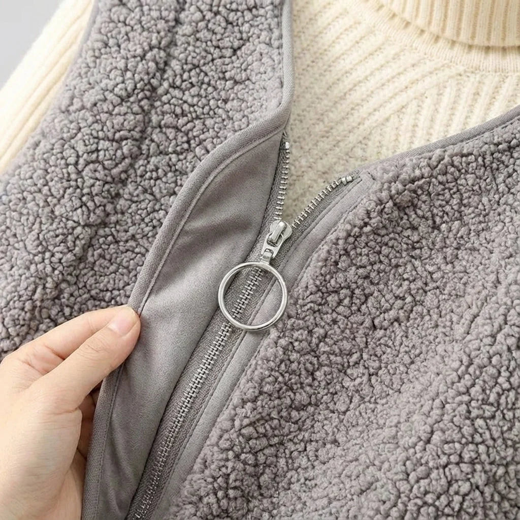Women's Fleece Sweater Vest – Zip-Up with Pockets