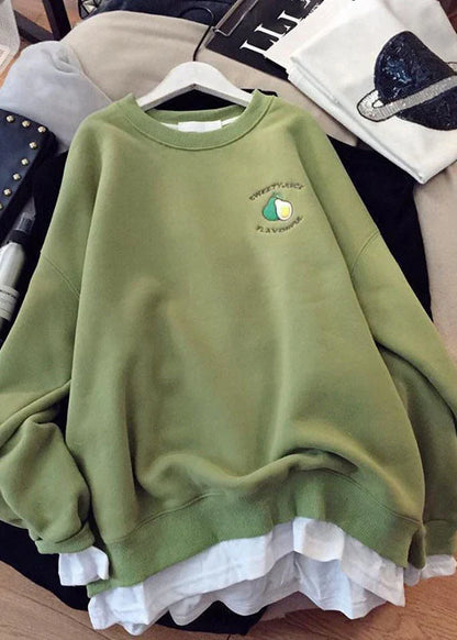 Women's Patchwork Sweatshirt – Crewneck Layered Print