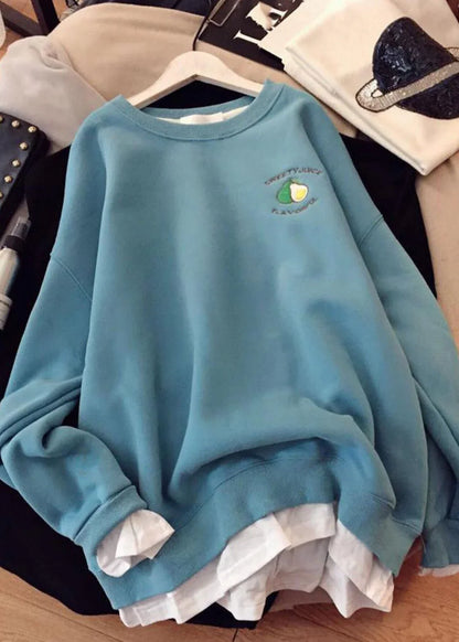 Women's Patchwork Sweatshirt – Crewneck Layered Print