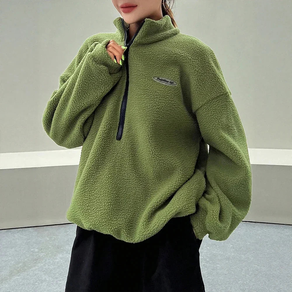 Women's Half-Zip Sweatshirt – Long Sleeve Pullover