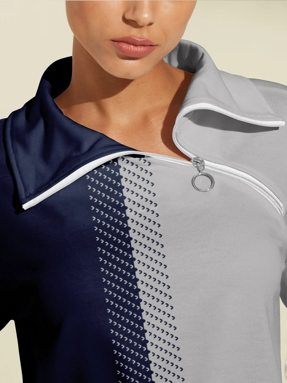 Women's Quarter-Zip Sweatshirt – Gray Long Sleeve