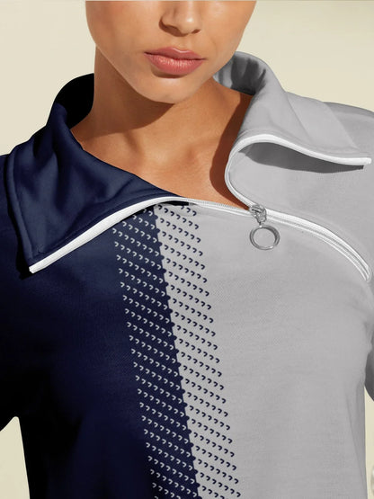 Women's Quarter-Zip Sweatshirt – Gray Long Sleeve