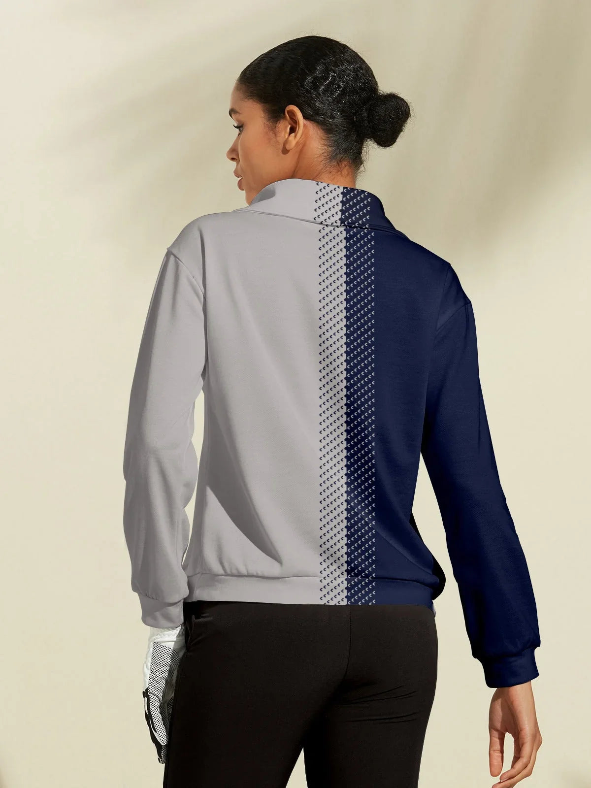 Women's Quarter-Zip Sweatshirt – Gray Long Sleeve
