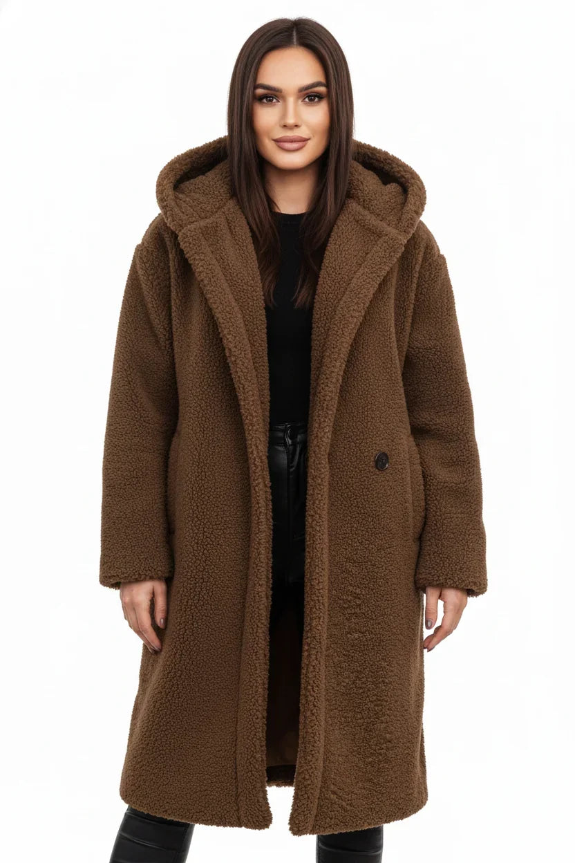 Women’s Teddy Coat - Letterman Jacket Soft Winter Outerwear