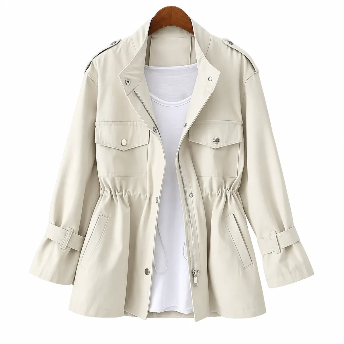 Women's Lightweight Belted Utility Trench Coat