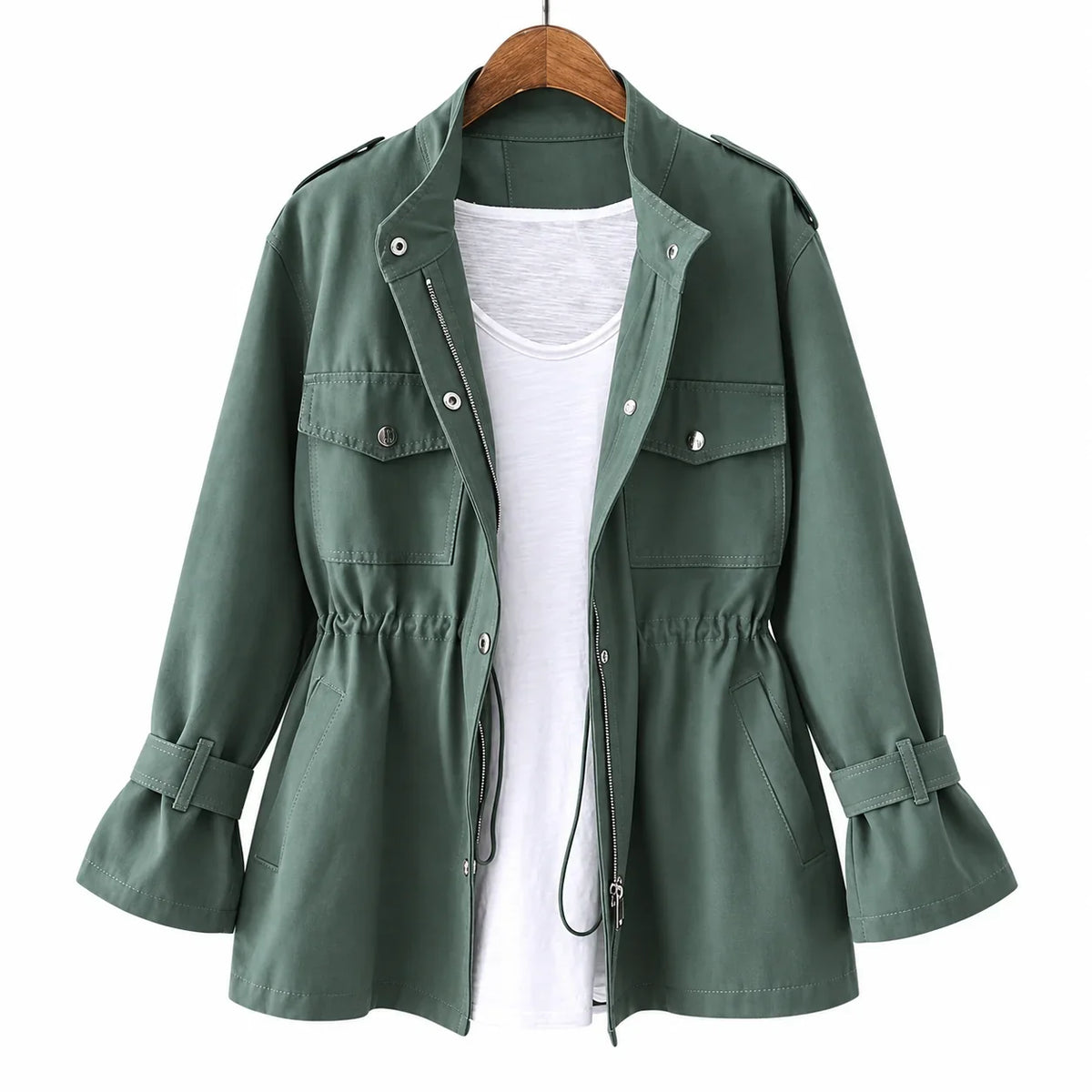 Women's Lightweight Belted Utility Trench Coat