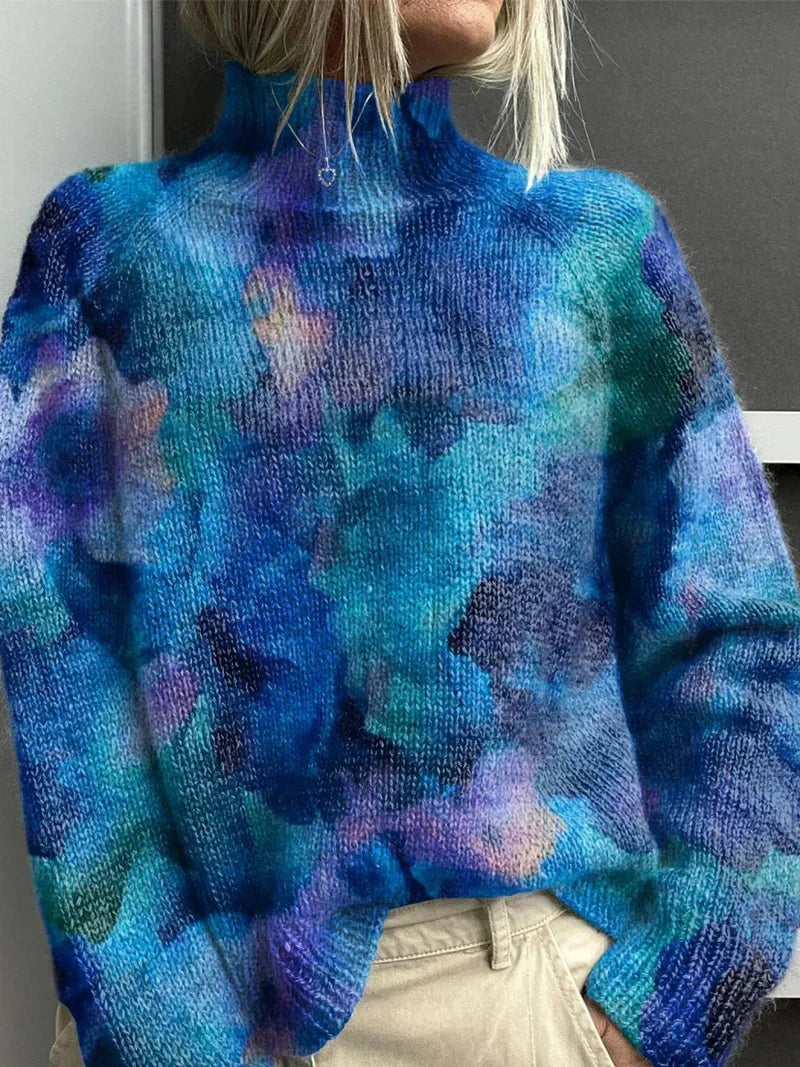 Women's Forest Print Turtleneck Sweater – Knit