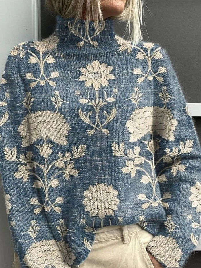 Women's Forest Print Turtleneck Sweater – Knit
