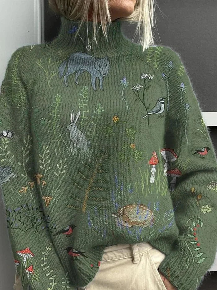 Women's Turtleneck Knit Sweater – Long Sleeve