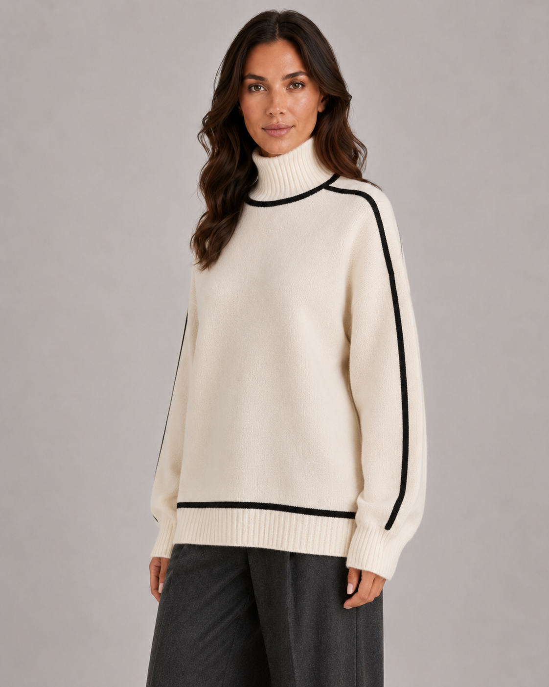 Women's Turtleneck Sweater - Oversized Soft Knit