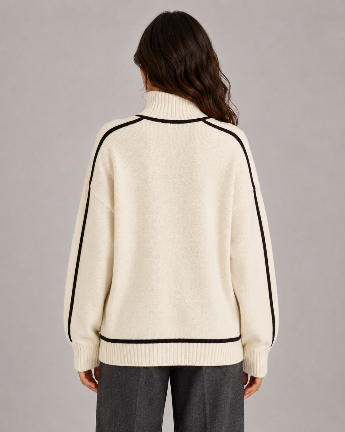 Women's Turtleneck Sweater - Oversized Soft Knit