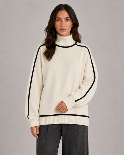 Women's Turtleneck Sweater - Oversized Soft Knit