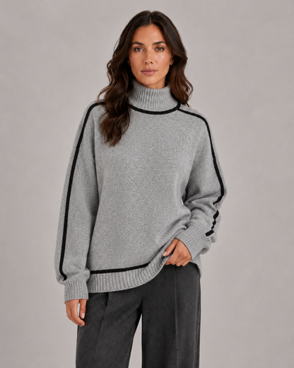 Women's Turtleneck Sweater - Oversized Soft Knit