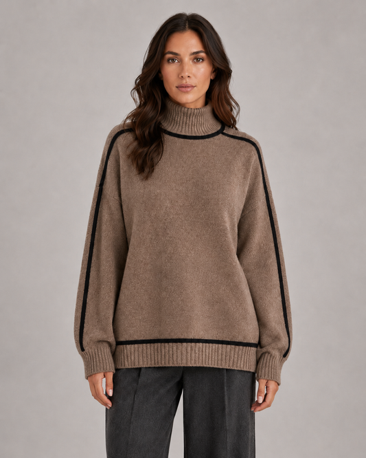 Women's Turtleneck Sweater - Oversized Soft Knit