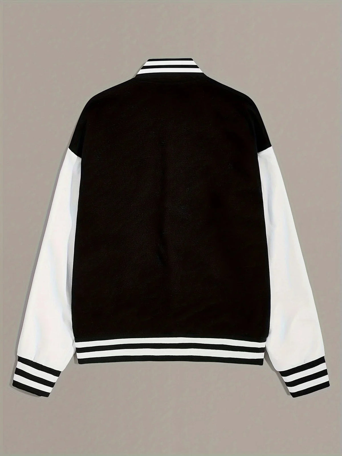 Women's Varsity Jacket - Contrast Sleeve Letterman Snap Front