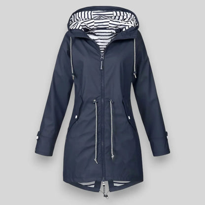 Women's Waterproof Hooded Parka – Drawstring Waist