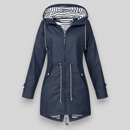 Women's Waterproof Hooded Parka – Drawstring Waist