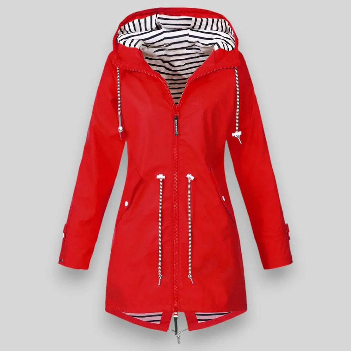 Women's Waterproof Hooded Parka – Drawstring Waist