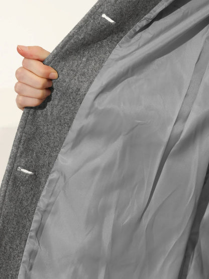 Women's Tailored Winter Coat - Button Front Structured Jacket