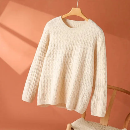 Women's Textured Knit Sweater – Crewneck Long Sleeve