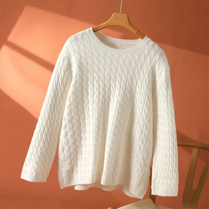 Women's Textured Knit Sweater – Crewneck Long Sleeve