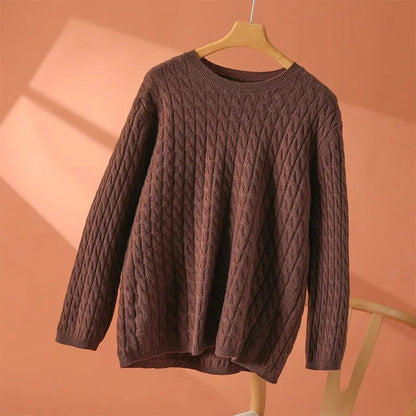 Women's Textured Knit Sweater – Crewneck Long Sleeve