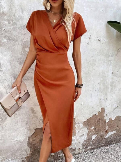 Vaylorae | Refined Wrap Midi Dress with Elegant Feminine Look