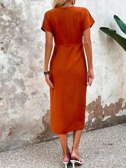 Vaylorae | Refined Wrap Midi Dress with Elegant Feminine Look