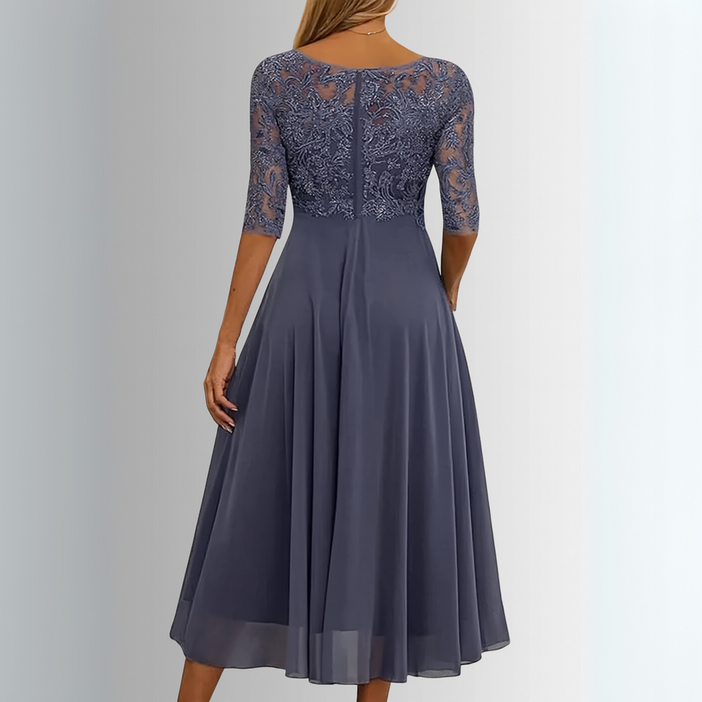 Hollandia | Stylish Embroidered Lace A-Line Wedding Guest Dress