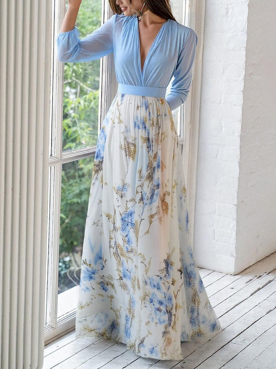 Novah | Timeless Empire Waist Floral Maxi Dress for Wedding Guest & Formal Events