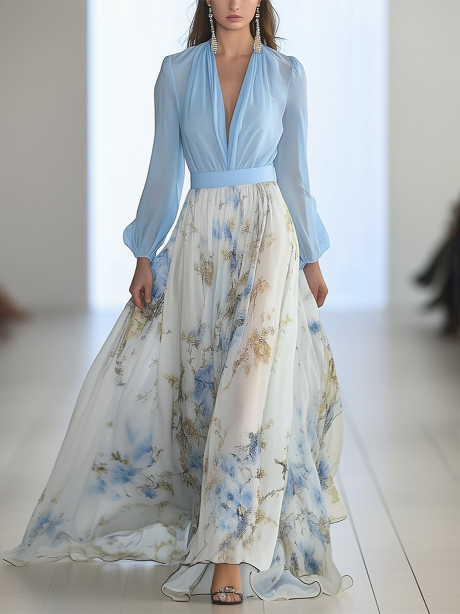 Novah | Timeless Empire Waist Floral Maxi Dress for Wedding Guest & Formal Events