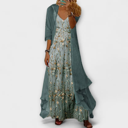 Palmer | Breezy Floral Draped Maxi Dress for Effortless Elegance