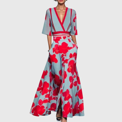 Saylor | Trendy Floral Summer Wrap Long Maxi Dress Women Fashion