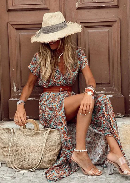 Arlie | Versatile Elegant Floral Wrap Maxi Dress for Women