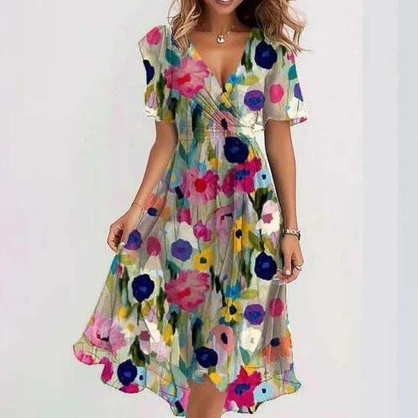 Candace | Versatile Flattering Bloom Wrap Summer Dress